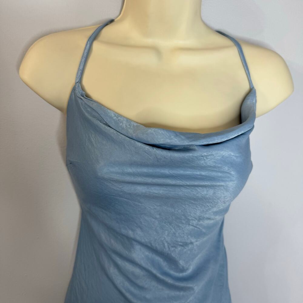 Hello Molly Drinks On Me Midi Slip Midi Dress Blue Women's S New - Picture 9 of 15